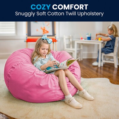 Flash Furniture Cotton Twill Bean Bag Chair, Light Pink (DGBEANLGSLDPK)