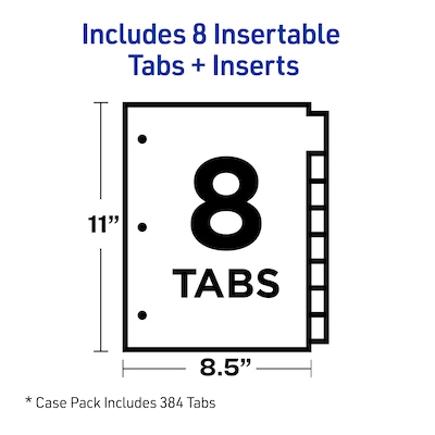 Avery Big Tab Insertable Paper Divider, 8 Tabs, Multicolored (11111)