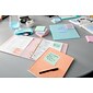 Post-it Recycled Super Sticky Notes, 3" x 3", Wanderlust Pastels Collection, 90 Sheets/Pad, 5 Pads/Pack (654-5SSNRP)