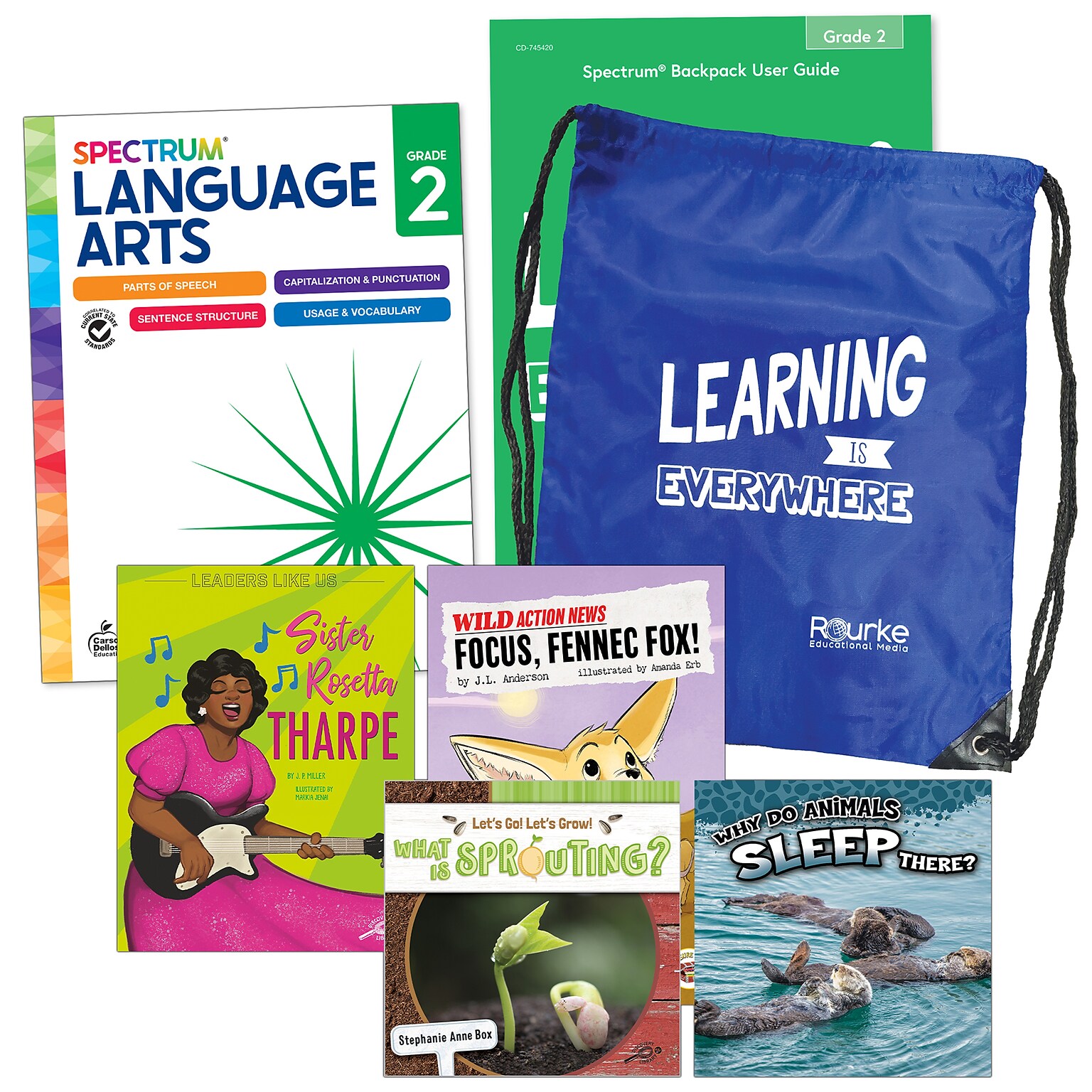 Spectrum Language and Literacy Backpack, Grade 2 Workbook, 6/Set (CD-745411)