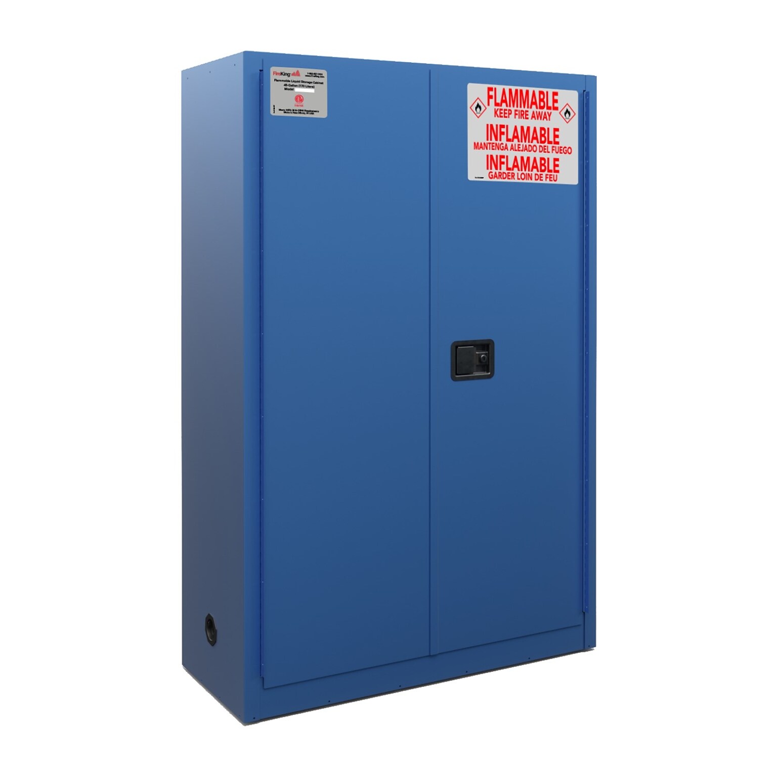 FireKing Flammable Liquids Steel Storage Cabinet, 45 gal, Manual Close, Blue (SC45-MC-B)
