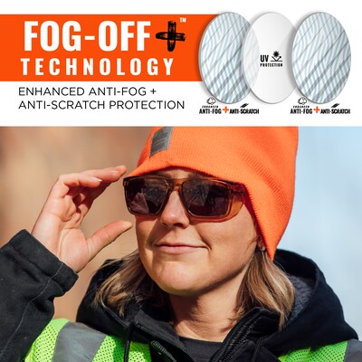 Ergodyne Skullerz SIXTEN-AFAS Anti-Fog Safety Glasses, Tan Lens (58212)