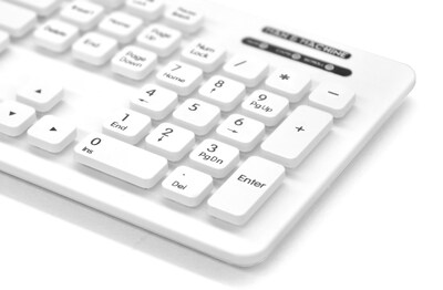 Man & Machine L Cool Wired Ergonomic Washable Keyboard, White (LCOOL/W7)