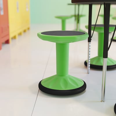 Flash Furniture Lucas Plastic Kids Wobble Stool, Green (BFT9001F16GRN)