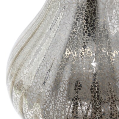 Lalia Home Speckled Mercury Tear Drop Table Lamp with Fabric Shade, White (LHT-5004-MR)
