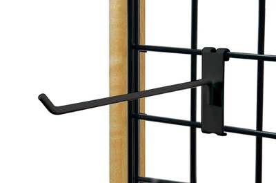 Nahanco 8" Gridwall Hook, Black, 12/Pack (GWH8B)