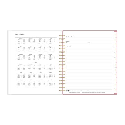 2026-2027 Blue Sky Liliana Rose 8" x 10" Academic Year Daily & Monthly Planner, Plastic Cover (159087)