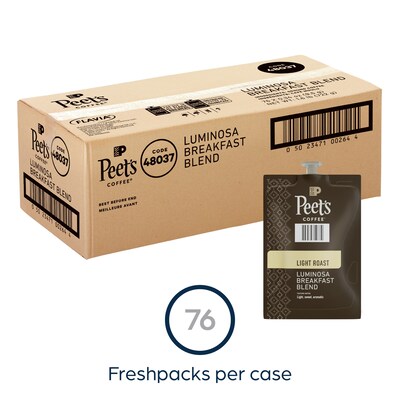 Peet's Coffee Colombia Luminosa Breakfast Blend Coffee Flavia Freshpacks, Light Roast, 76 Packs/Carton (LPC00264)