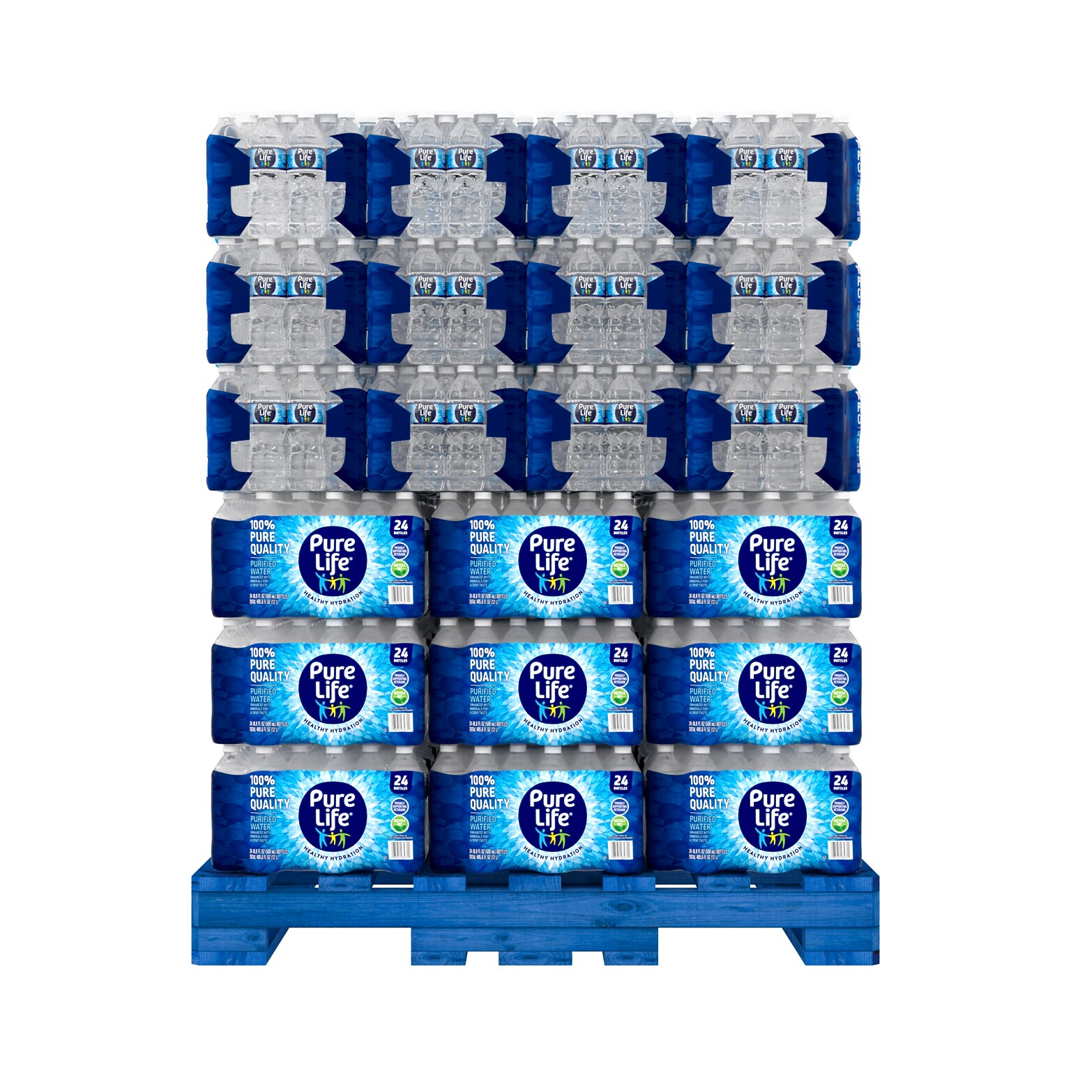 Pure Life Purified Bottled Water, 16.9 Fl. oz., 24 Bottles/Case, 78 Cases/Pallet (PLT110109)