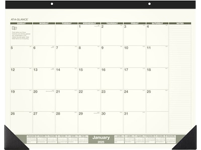 2025 AT-A-GLANCE Recycled 21.75 x 17 Monthly Desk Calendar, Green/Black (SK32G-00-25)