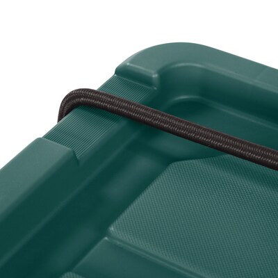 Remington Store-It-All 11.75 Gal. Storage Container with Latching Lid, Plastic, Black & Green, 4/Pack (591007)