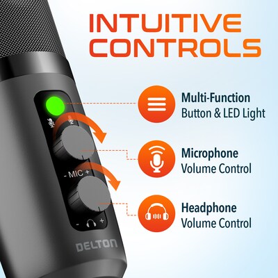 Delton U3000 Noise Canceling Condenser Microphone, Black (DRU3000)