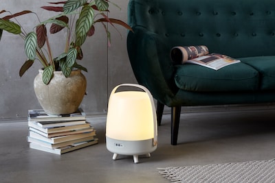 Kooduu Lite Up Play 15.75 LED Speaker Lamp with USB Port, Sand (1201-12)