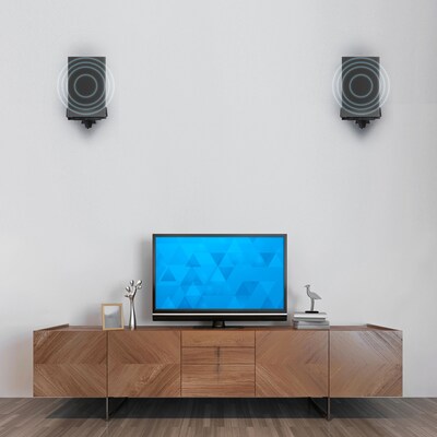 Mount-It! Speaker Wall Mounts with Sliding Clamps, Black, 2/Pack (MI-SB37)