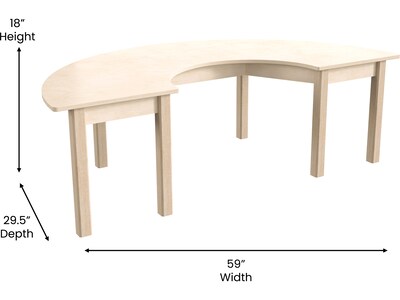 Flash Furniture Bright Beginnings Hercules 59" Semi-Circle Table, Beech (MK-ME088014-GG)