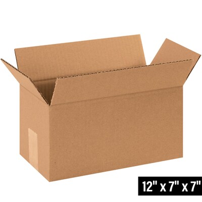 12 x 7 x 7 Shipping Boxes, 32 ECT, 25/Bundle (1277)