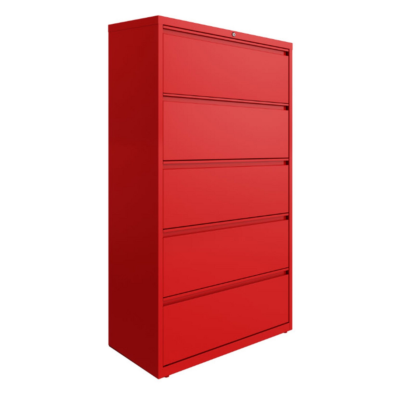 Hirsh HL10000 Series 5-Drawer Lateral File Cabinet, Locking, Letter/Legal, Lava Red, 36 (24258)