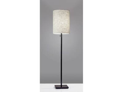 Adesso Liam 60.5 Antique Bronze Floor Lamp with Natural Cylinder Shade (1547-26)