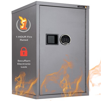 FireKing FireShield Storage Cabinet, Fire Resistant, Single Door w/ Electronic Lock, Silver (HSC-3422-DSTEL)