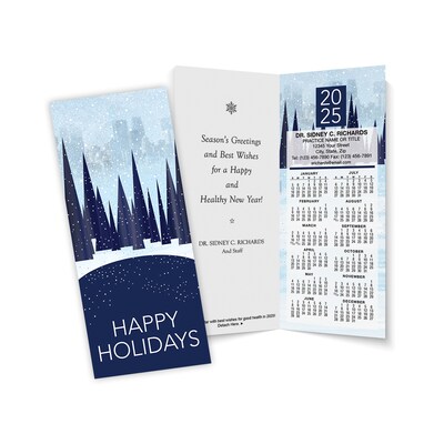 Custom Folded Calendar Cards, 3.625 x 8.5, 12 Pt. Coated Stock, 100/Pack