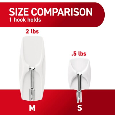 Command Small Hooks, 0.5 lb., White, 9 Command Hooks, 12 Command Strips (17067-9ES)