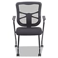 Alera Elusion Series Fixed Arm Fabric Nesting Chair, Black, 2/Carton (ALEEL4914)