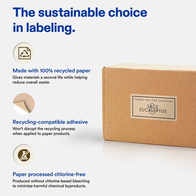 Avery Rectangle Laser/Inkjet Multipurpose Labels, Kraft Brown, 40 Labels/Sheet, 100 Sheets/Pack (19479311170)