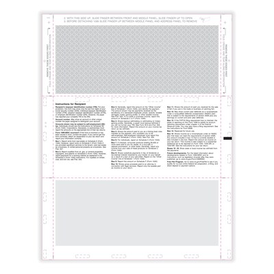 ComplyRight 2025 Pressure-Seal 1099-MISC Tax Form, 1-Part, 4-Up, 500/Pack (5501B)