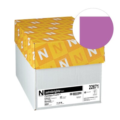 Astrobrights 8.5 x 11 Color Multipurpose Paper, 24 lbs., Planetary Purple, 500 Sheets/Ream, 10/Ream (22671/21678CT)