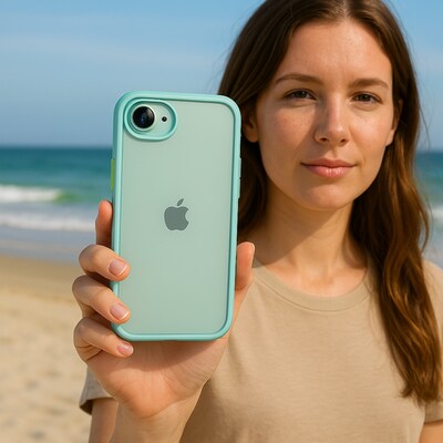 SaharaCase Venture Series Phone Case for iPhone 16e, Shock Absorbing, Aqua Green (CP00808)