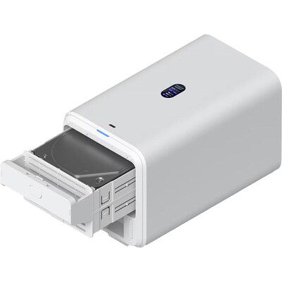 Ubiquiti UNAS 3.5" 2.5GbE USB-C External SATA III Hard Drive Enclosure, HDD, White (UNAS-2-W)