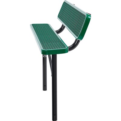 Global Industrial 6' Outdoor Steel Bench w/ Backrest, Expanded Metal, In Ground Mount, Green (277154IGN)