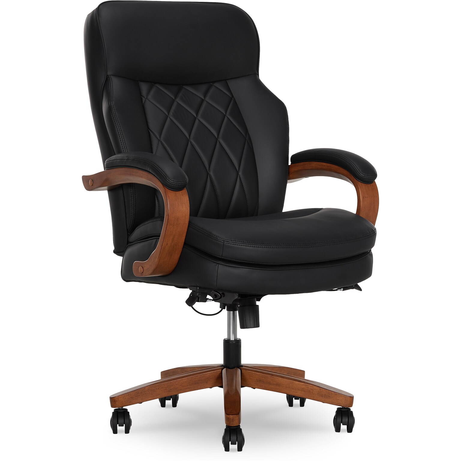 La-Z-Boy Colston Ergonomic Vegan Leather Swivel Executive Chair, Black (60120-BLK)