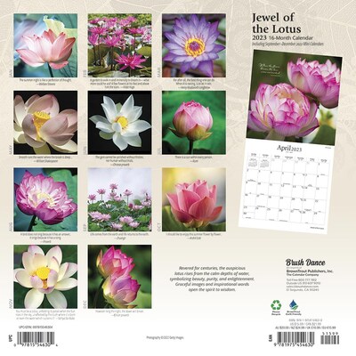 2023 Brush Dance Jewel of the Lotus 12 x 12 Monthly Wall Calendar, (9781975454630)