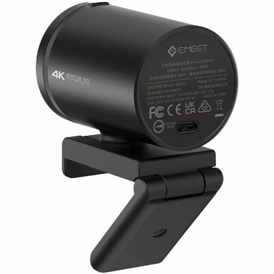 EMEET SmartCam S600 HD 4K 8MP Webcam, Tripod Mount, Black (EMS60U-LD)