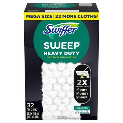 Swiffer Heavy Duty Dry Sweeping Cloths, White, 32/Pack (77198)
