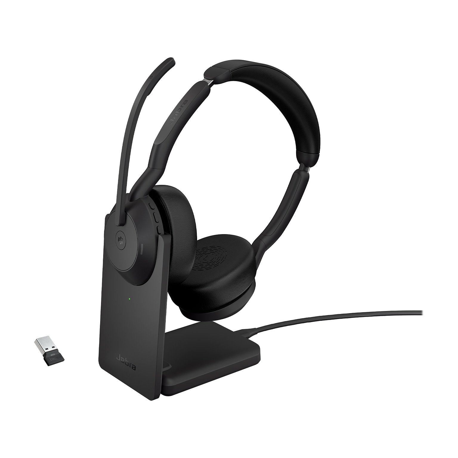 jabra Evolve2 55 Wireless Noise Canceling Bluetooth Stereo Headset, USB-A Adapter, MS Certified (25599-999-989-01)