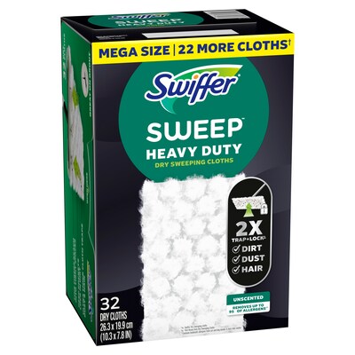 Swiffer Heavy Duty Dry Sweeping Cloths, White, 32/Pack (77198)