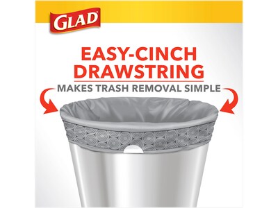 Glad Drawstring Medium Trash Bags - Lemon Fresh Bleach - 8 Gallon
