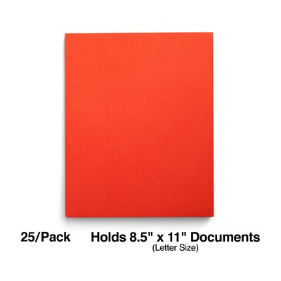 Staples Smooth 2-Pocket Paper Folder, Orange, 25/Box (27535-CC)