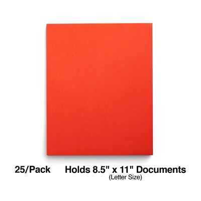 Staples Smooth 2-Pocket Paper Folder, Orange, 25/Box (50756/27535-CC)