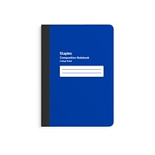 Staples Small Composition Notebook, 5 x 7, College Ruled, 80 Sheets, Blue (ST24490)