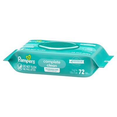 Pampers Complete Clean Fresh Scent Baby Wipes, 72/Pack (75536)