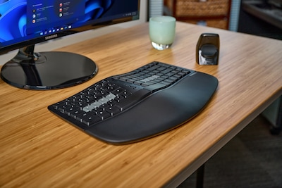 Kinesis mWave Mechanical Keyboard Wireless Ergonomic Mechanical Keyboard, Quiet Linear Switch, Black (KB150P-LIN)