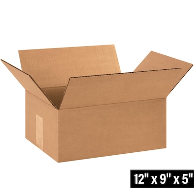 12 x 9 x 5 Shipping Boxes, 32 ECT, 25/Bundle (1295)