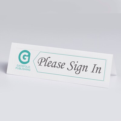Avery Embossed Border 2.5" x 8.5" White Matte Table Tent, Inkjet/Laser, 100/Pack (05305)