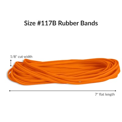 Alliance Non-Latex #117B File Bands, 7" x 1/8", Orange, 63/Pack (37178)