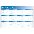 2024 ComplyRight 24 x 36 Yearly Dry Erase Wall Calendar, Reversible, Blue (J0056BL)