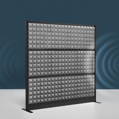 Luxor Studio Modular Wall Room Divider System Acoustic Panel, 70" H x 70" W, Freestanding, Gray, PET (PPWL002)