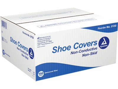 Dynarex Shoe Covers, One Size, Blue, 150 Pairs/Pack (2132)